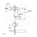 GROHE Eurocube OHM trimset basin 2-h wall 19895000