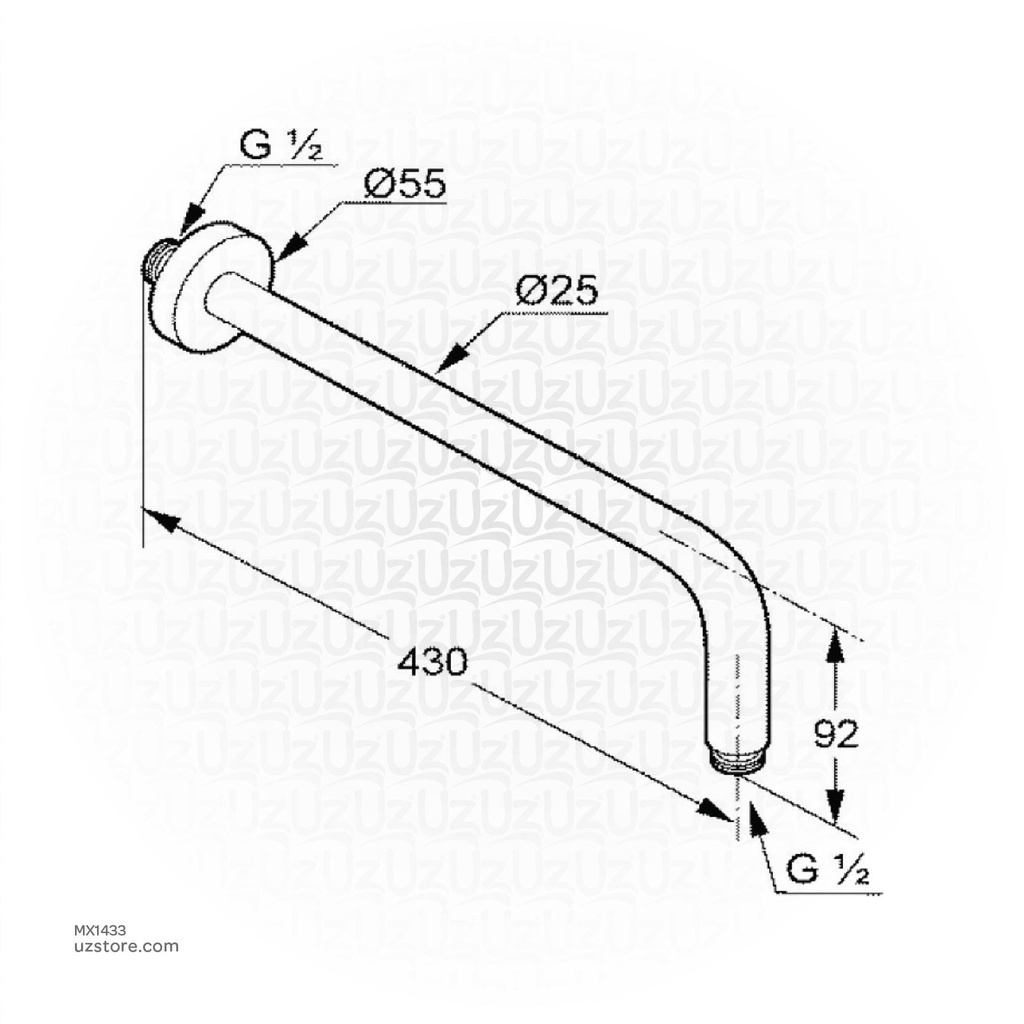 Kludi RAK 12013 Shower arm 400 mm