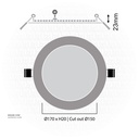 OSRAM LED SLIM PANEL DOWN LIGHT ROUND 6" 15W 3000K LPF 1430LM IP20 20X1 30000 HRS