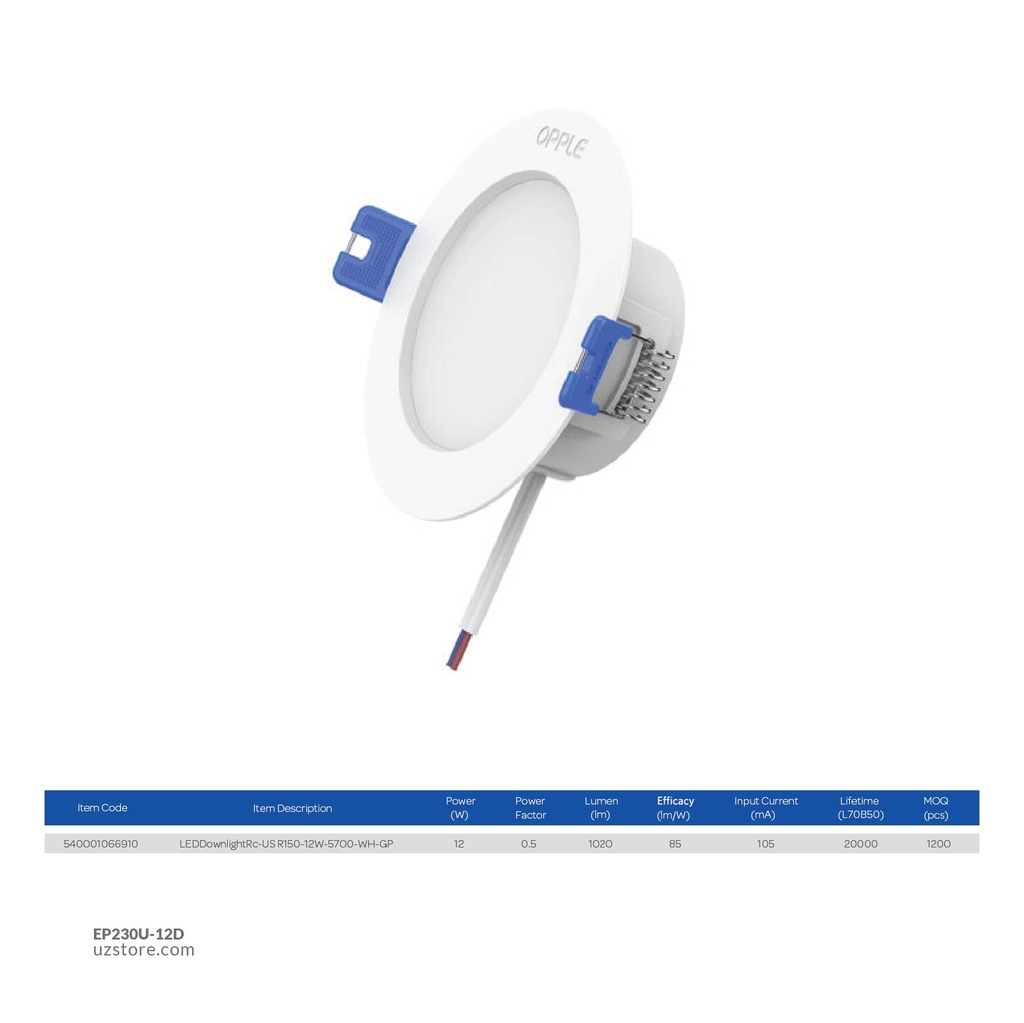 OPPLE LED US DOWNLIGHT RC-US R150 12W 6500K Daylight