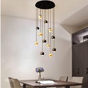 Chandelier 9775/12 BK+GD LED 3000K    D10CM D50 H150 96W