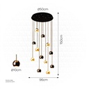 Chandelier 9775/12 BK+GD LED 3000K    D10CM D50 H150 96W