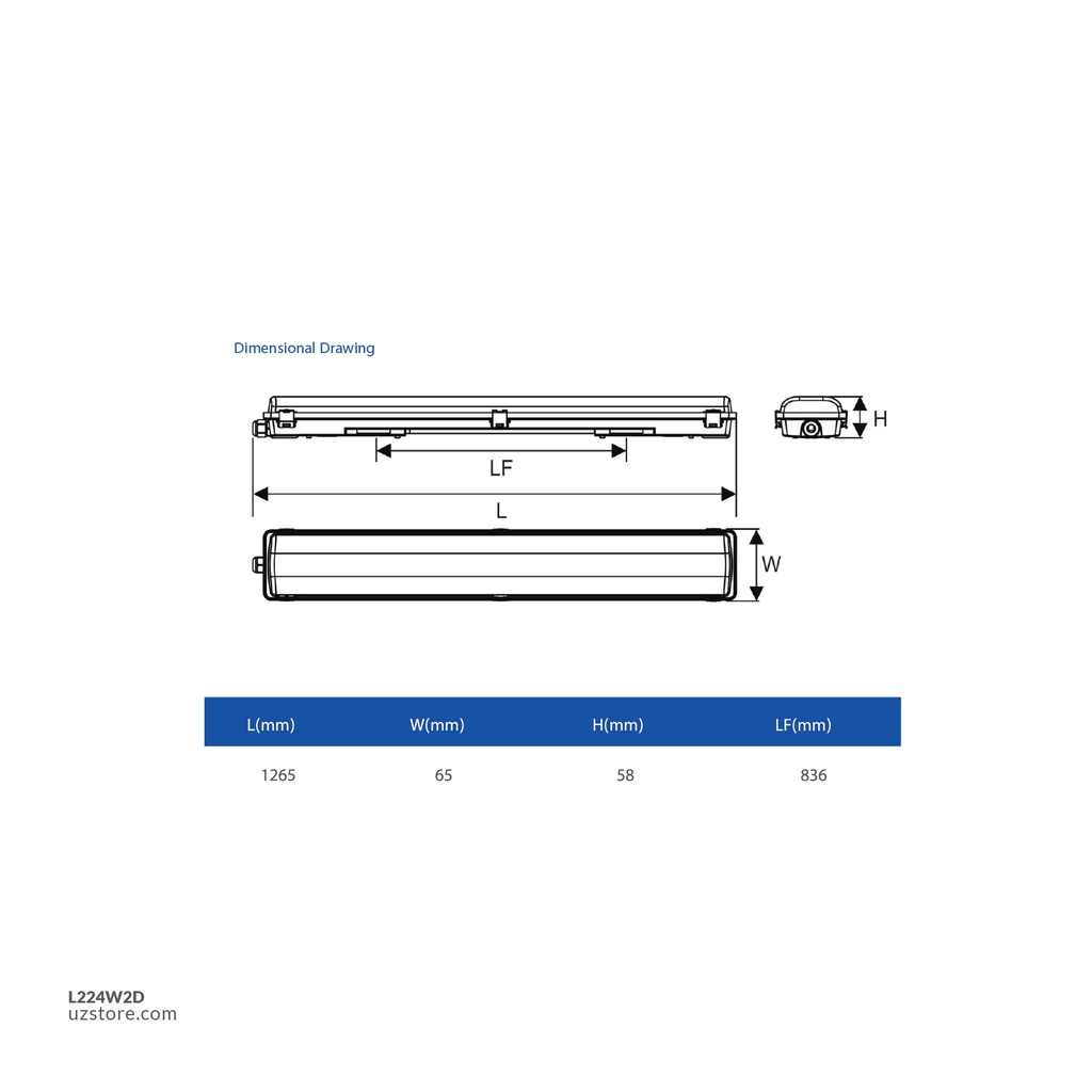 OPPLE LED Waterproof-EP2 L1200-2T-DE-GP , 531001003000