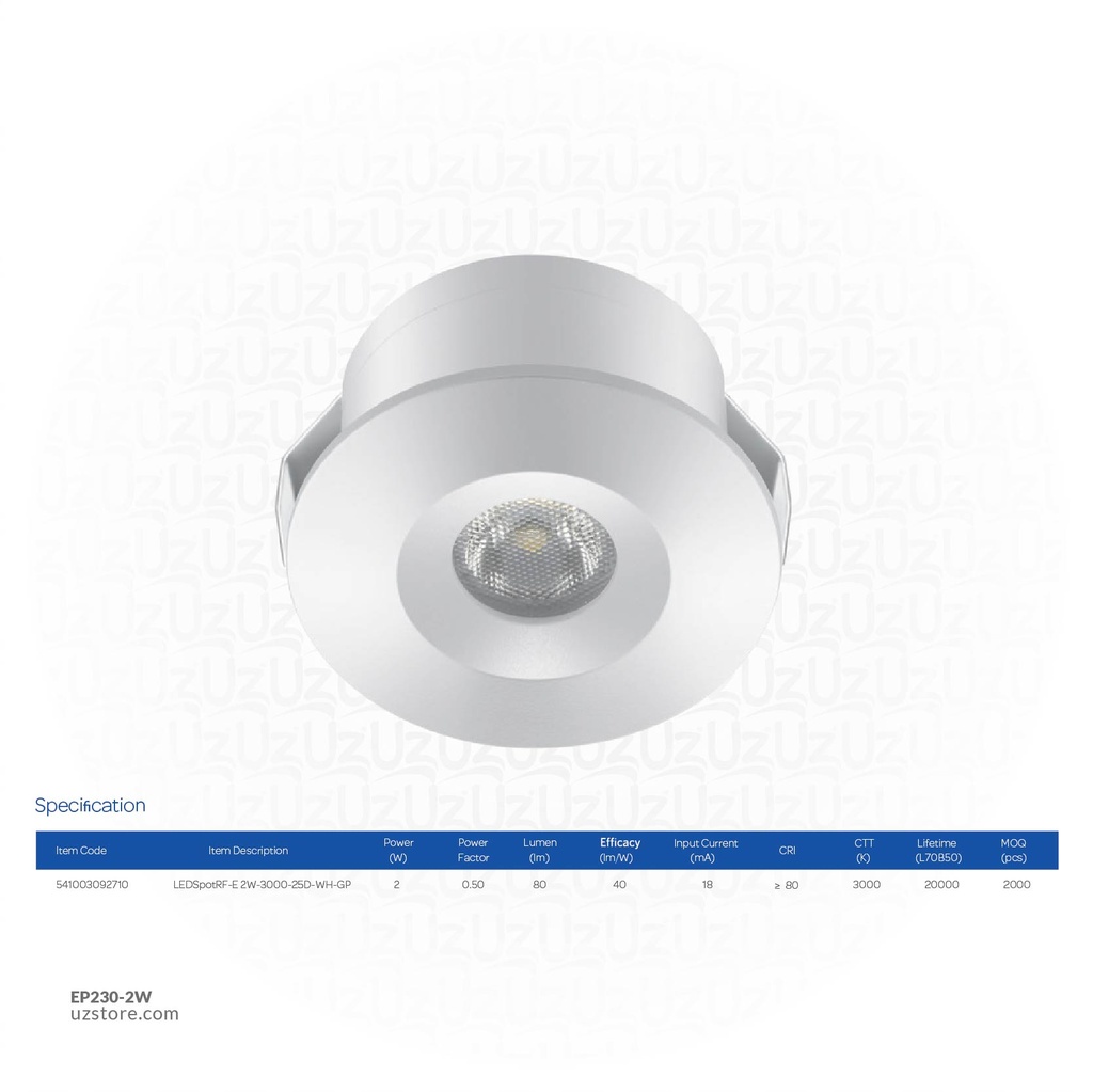 OPPLE LED SpotRF-E 2W-3000-25D-WH-GP  Warm white