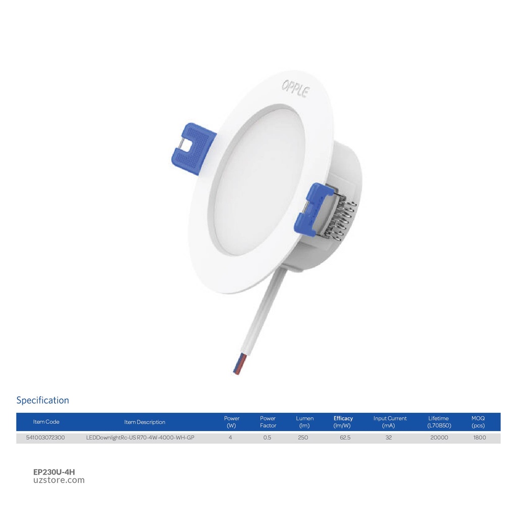 OPPLE LED US DOWNLIGHT RC-US R70 4W 4000-WH-GP Half white