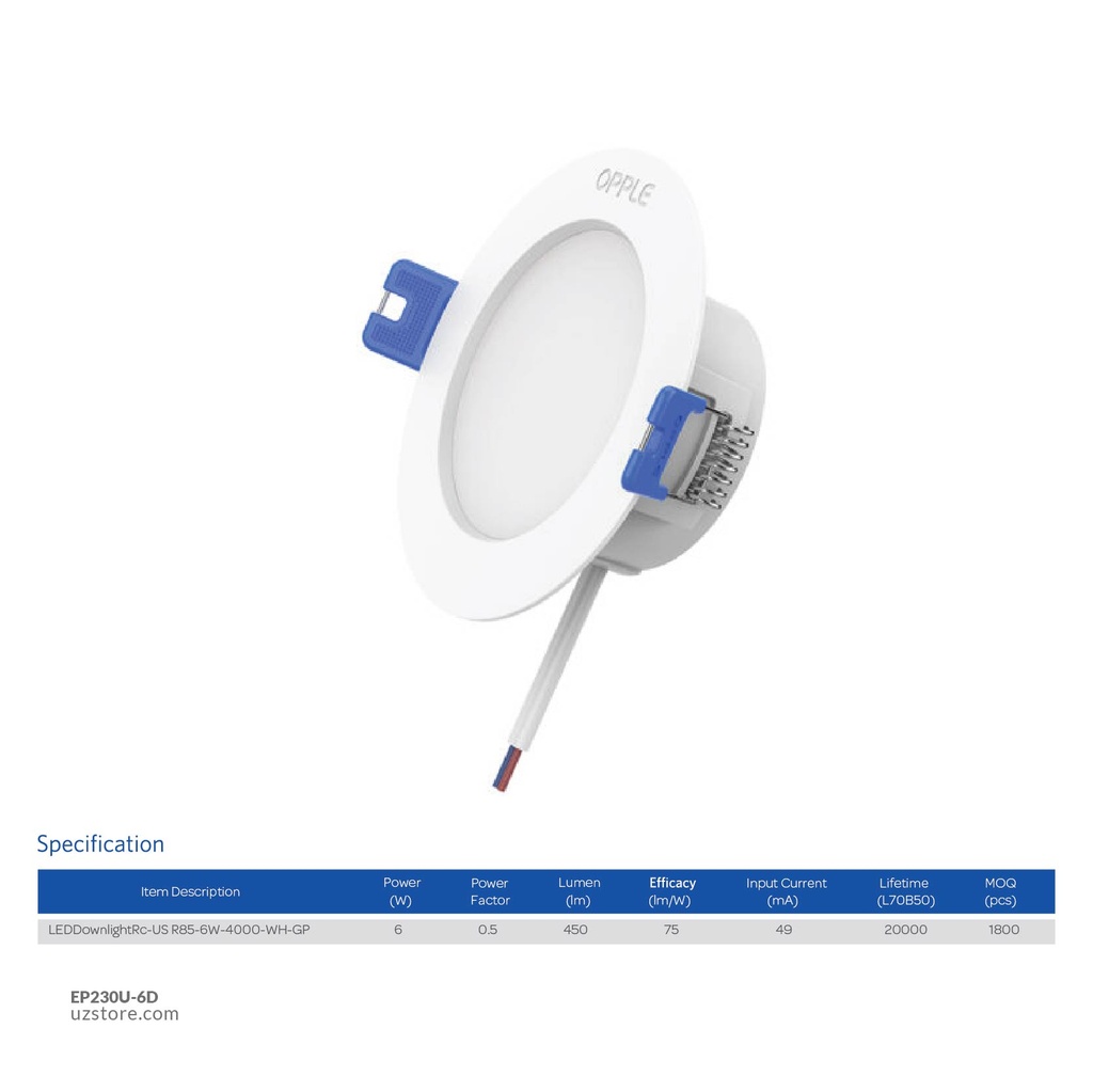 OPPLE LED US DOWNLIGHT RC-US R85 6W 5700K Daylight