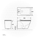Vlavu wall-hung toilet ( WC ) Rimless dual-flush ，P-trap 180mm , UF seat cover  550x360x310mm CB. 16.0003