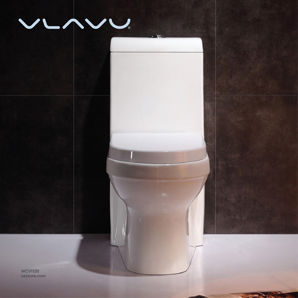 Vlavu Washdown one-piece toilet  Rimless dual-flush , S-trap 250mm , UF seat cover 710x365x800mm CB.12.0008