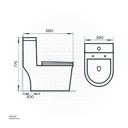 Vlavu Siphonic one-piece toilet S-trap 250mm , UF seat cover 680*390*775mm CB.12.0069