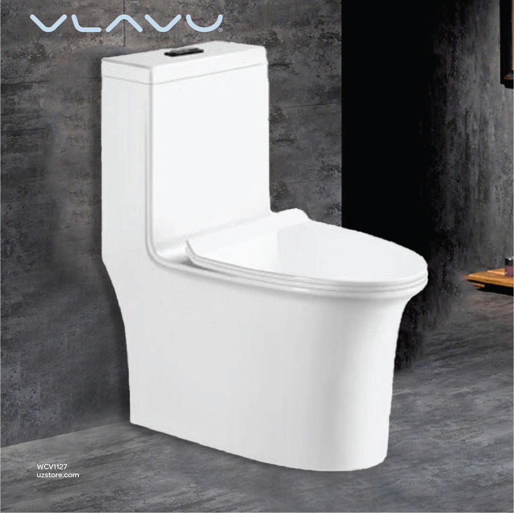 Vlavu Siphonic one-piece toilet S-trap 250mm , UF seat cover 680*390*775mm CB.12.0069
