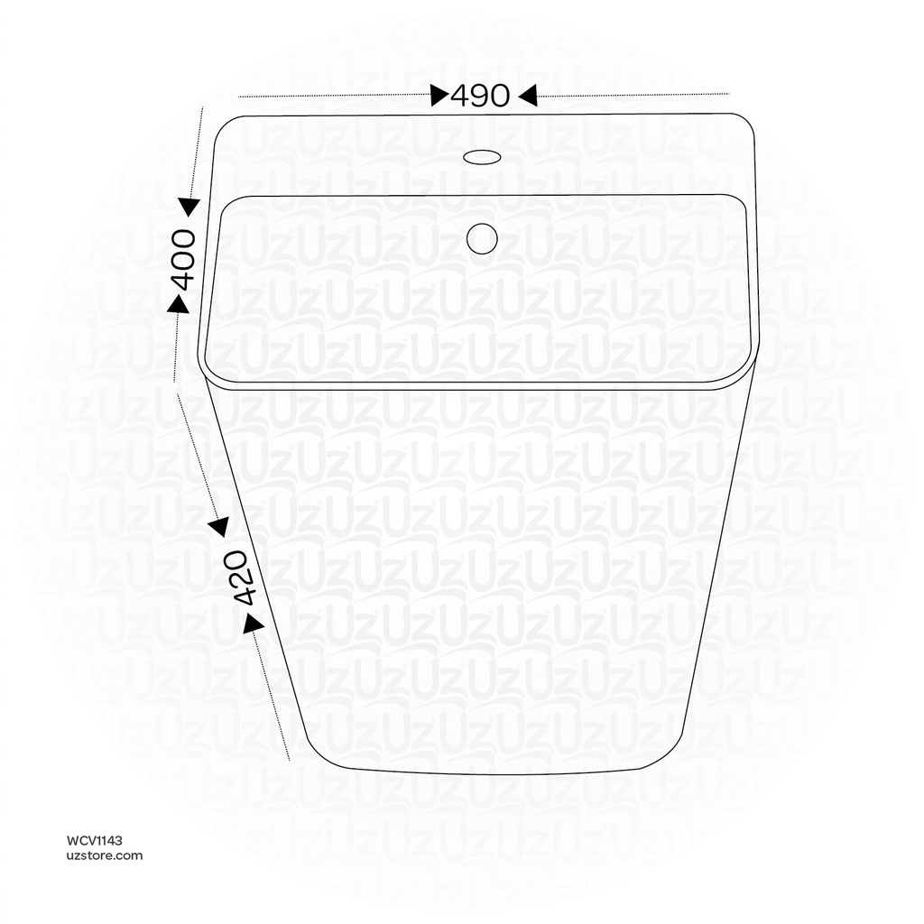 Vlavu Wall-hung basin
 Fixing to wall with back 490X400X420mm CB. 39.0034