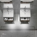 PolyMarble WashBasin With PolyWood Cabinet, Led Mirror, and Shelf KZA-1981060 600*450*400