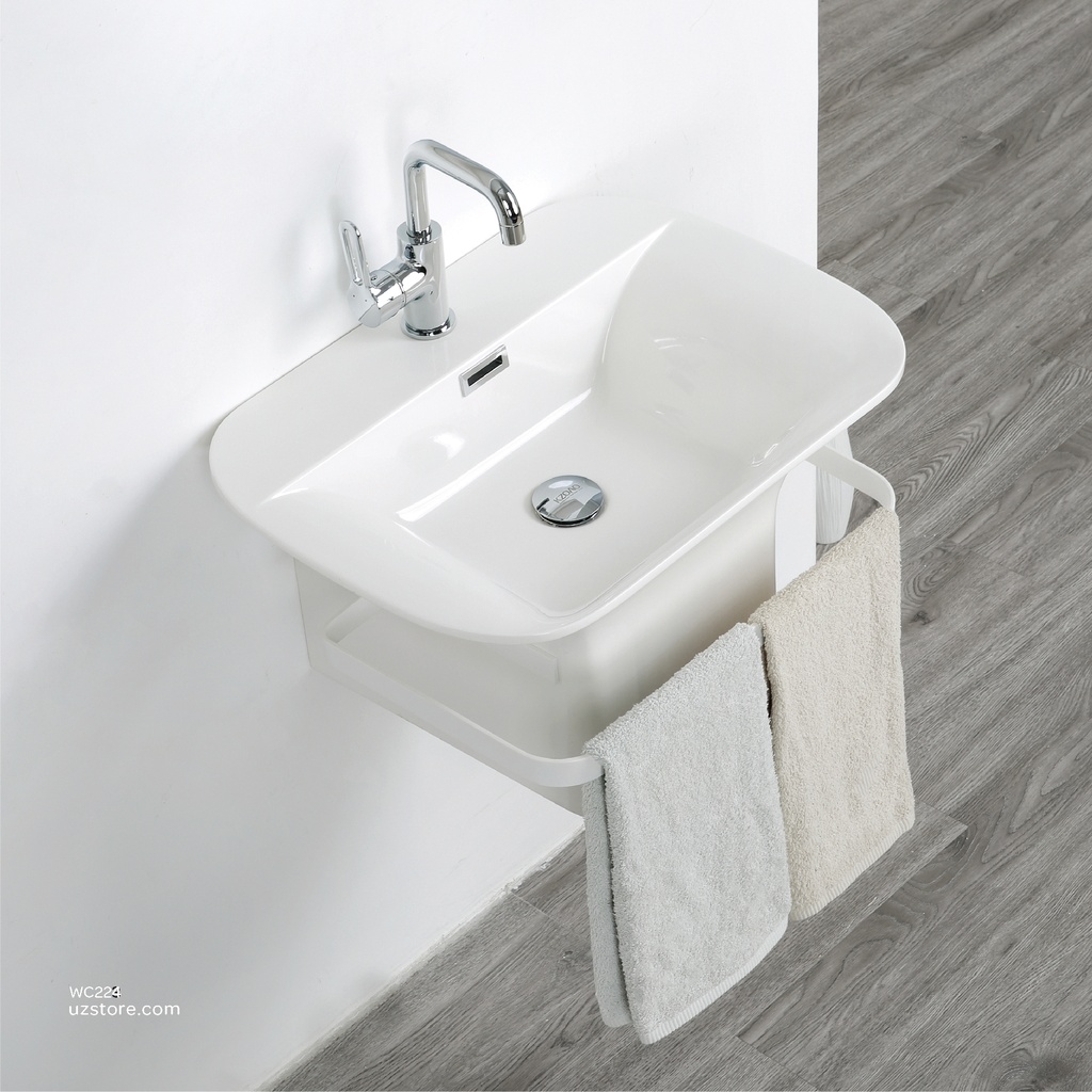 PolyMarble WashBasin, Led Mirror and Shelf KZA-2055060 600*450*350