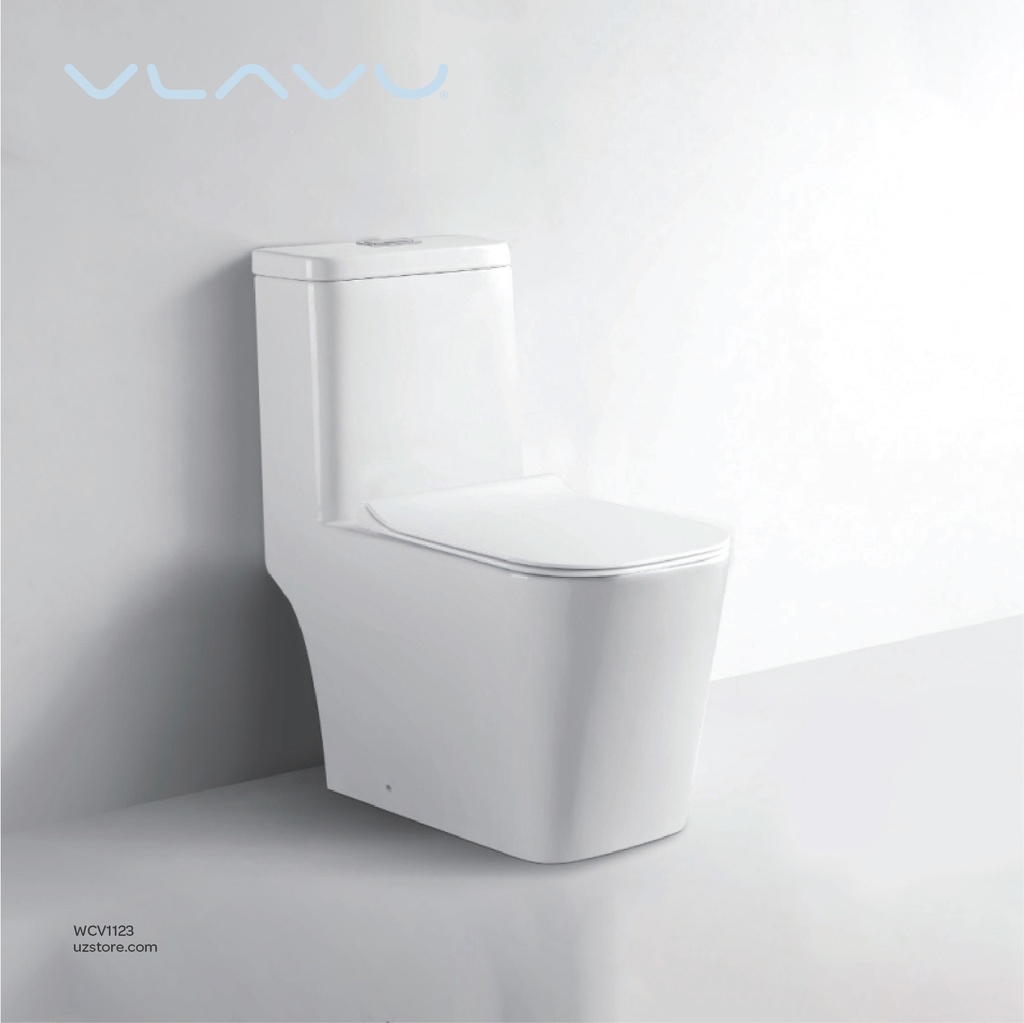 Vlavu rimless one-piece toilet
 S-trap 250mm , UF seat cover 695x370x780mm CB. 12.0017