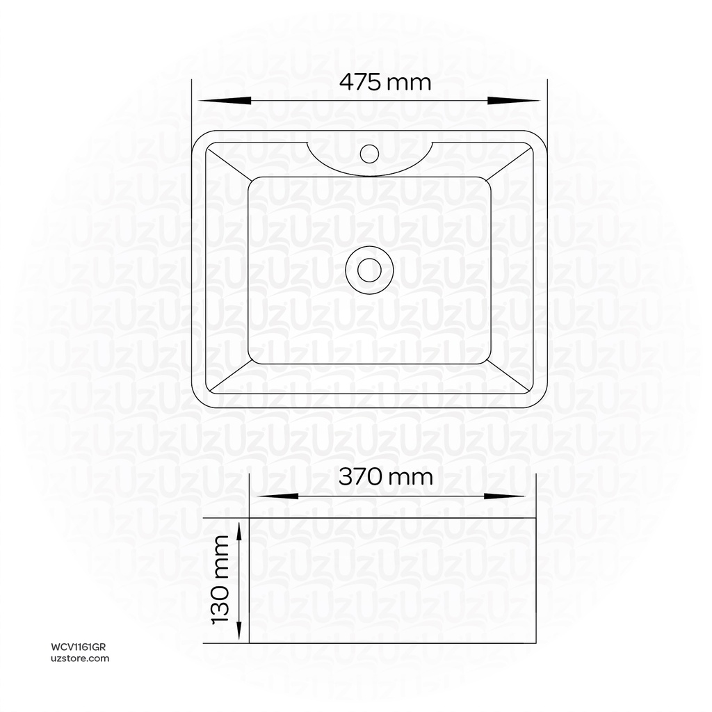 Vlavu Art basin Above counter mounting Grey  475*370*130mm CB. 18.003728