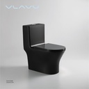 Vlavu WC one piece ( Toilet ) Black S-trap 250mm , UF seat cover S-trap 250mm , UF seat cover 670*350*760mm CB. 12.0105