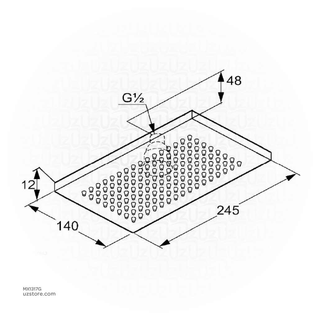 Kludi RAK Rectangular Shower Head DN15 "1/2" ( 245 X 140 MM) 14018.GD1 Gold