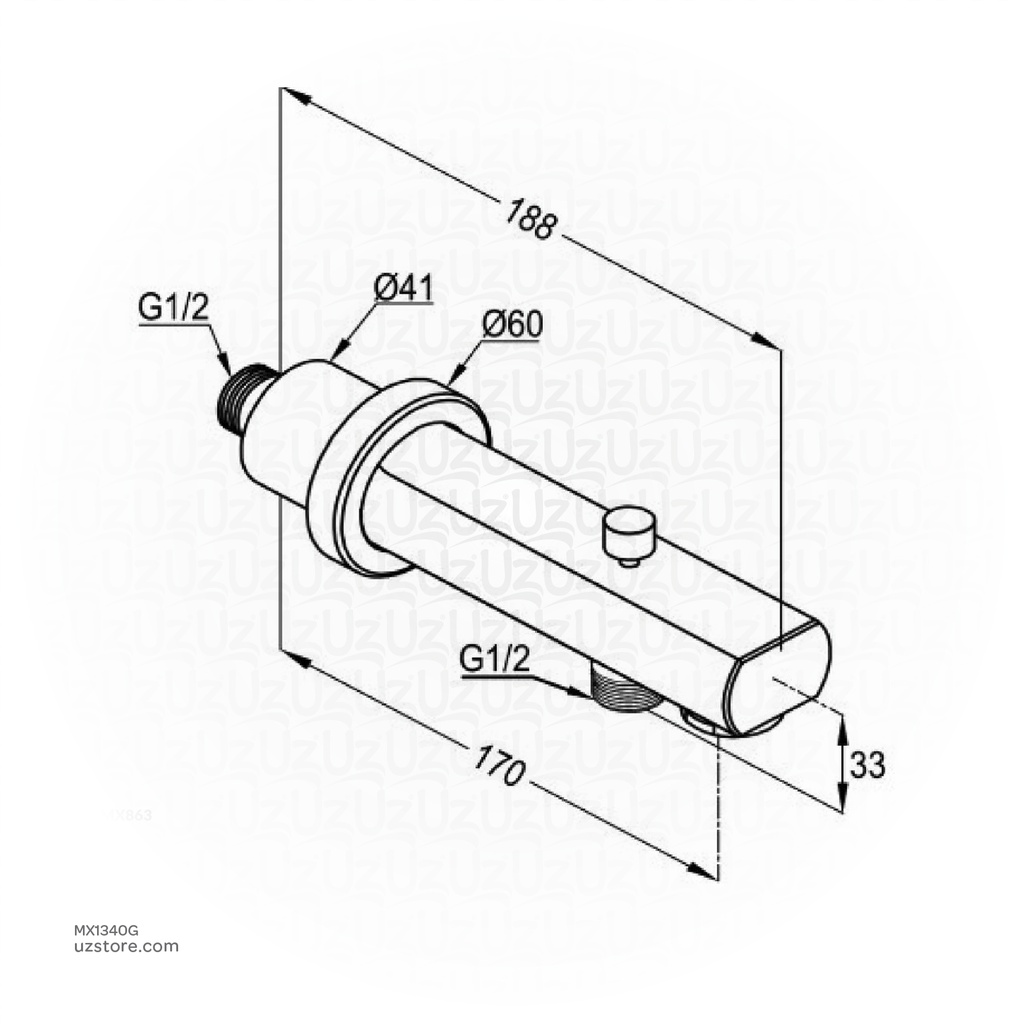 Kludi RAK WALL MOUNTED Bath Spout with Diverter DN 15 RAK11013.GD1 Gold