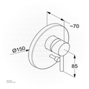 Kludi RAK Prime 12075 GD1 Concealed single lever bath and shower mixer, trim set Gold