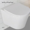 Vlavu wall-hung toilet ( WC ) White Rimless dual-flush ，P-trap 180mm , UF seat cover  495x360x325mm CB. 16.0056