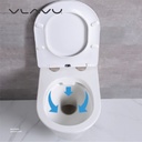 Vlavu wall-hung toilet ( WC ) White Rimless dual-flush ，P-trap 180mm , UF seat cover  495x360x325mm CB. 16.0056