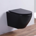 Vlavu wall-hung toilet ( WC ) Black Rimless dual-flush ，P-trap 180mm , UF seat cover  495x360x325mm CB. 16.0056