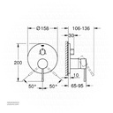 GROHE Essence New OHM trim  3-way 24092001