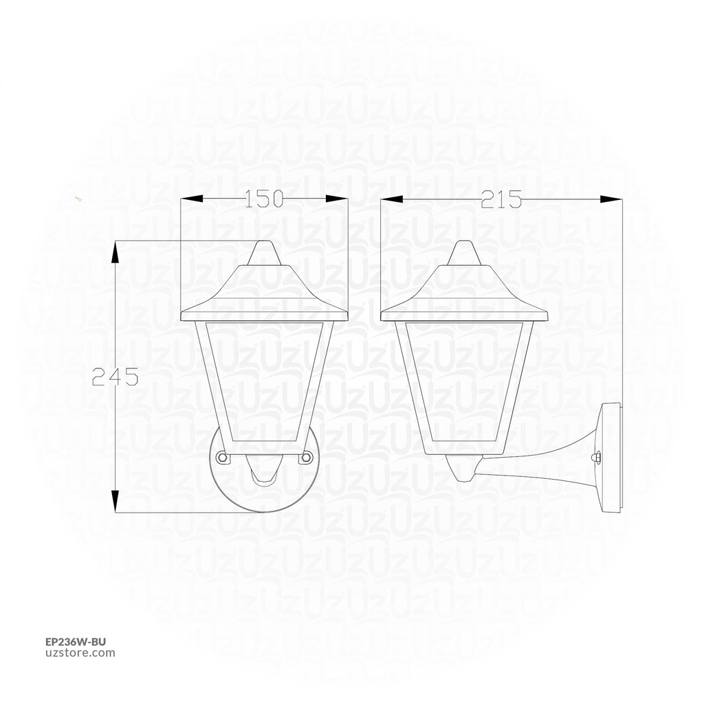 OPPLE LED Wall Light E II E27 UP Black GP 715000006010