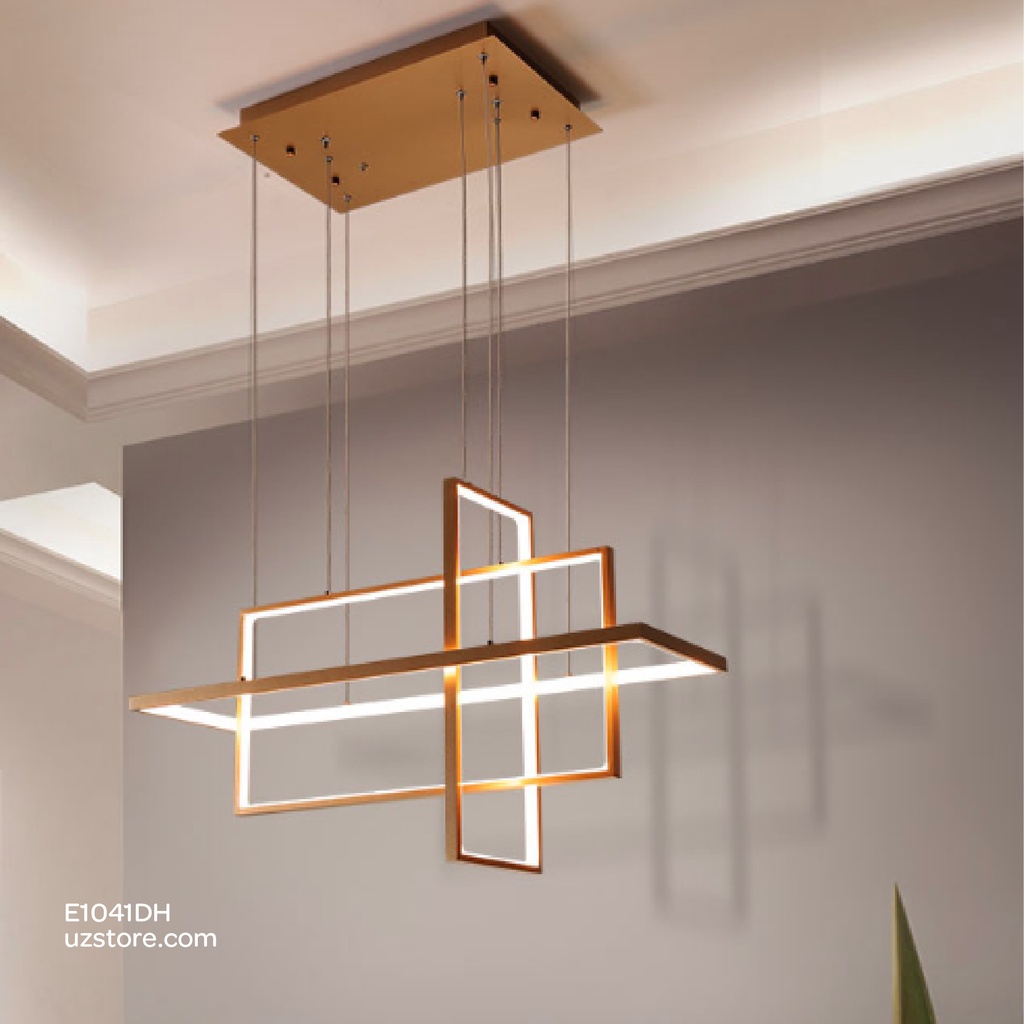 Led Pendant Light  Rectangle YC606 80W gold 