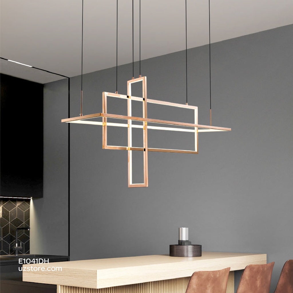 Led Pendant Light  Rectangle YC606 80W gold 