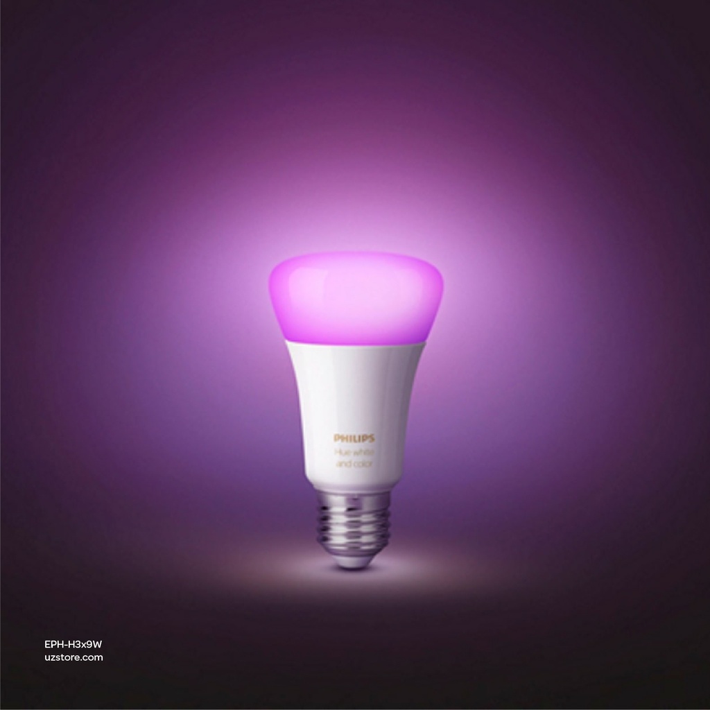 Philips Hue Uae White & Colour Ambiance Led Smart Bulb Starter Kit (3 Bulbs & Bridge) 929002216817