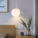 Hanging Light E27 MD4078-S Gold with a White Ball