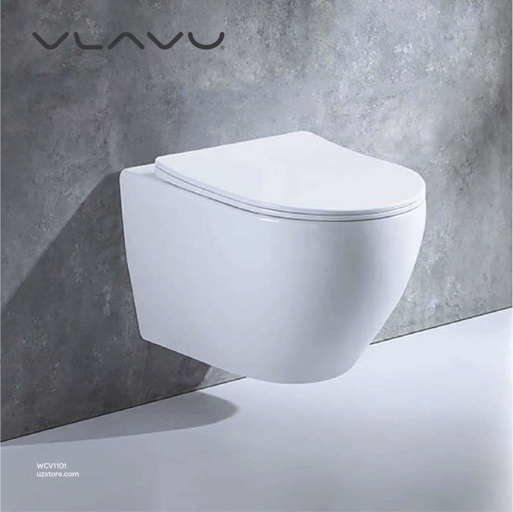 Vlavu wall-hung toilet ( WC ) Rimless dual-flush ，P-trap 180mm , UF seat cover  540x360x310mm CB. 16.0002