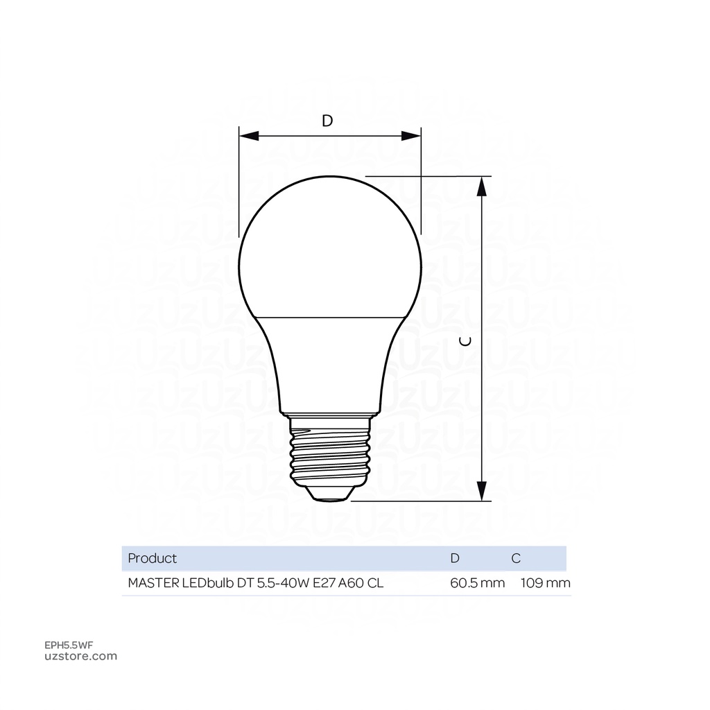 Philips Master LED bulb DT Filemental 5.5-40W E27 A60 CL Warm white