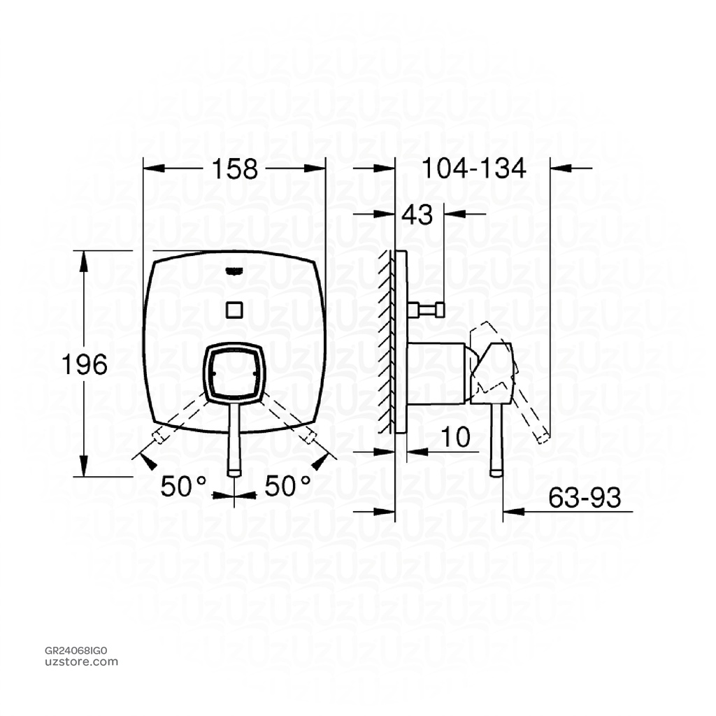 GROHE Grandera OHM trimset bath 24068IG0