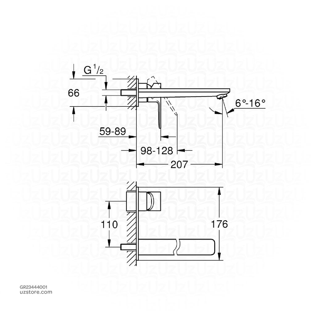 GROHE Lineare New OHM trimset basin 2-h conc L 23444001