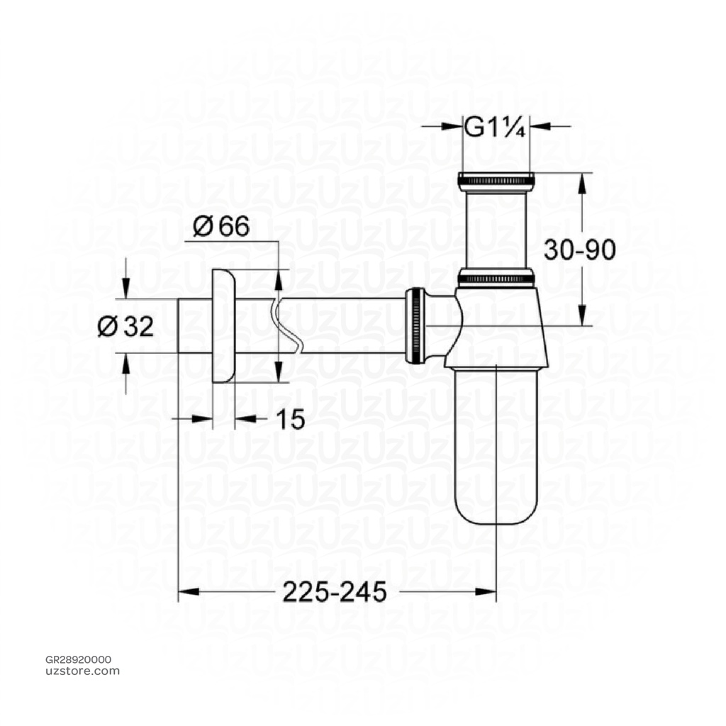 GROHE waste trap basin 1 1/4" 28920000