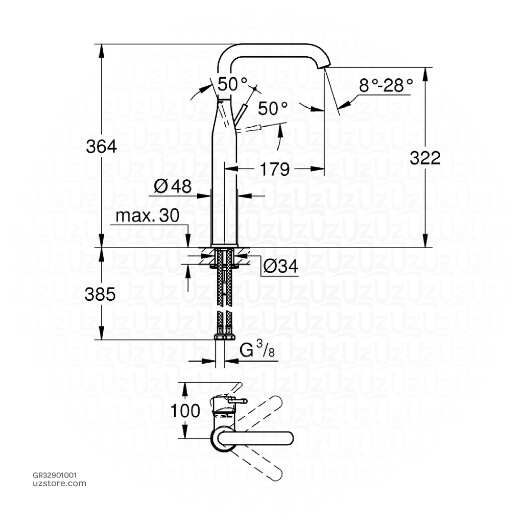 GROHE Essence New OHM vessel basin U-sp smth b 32901001