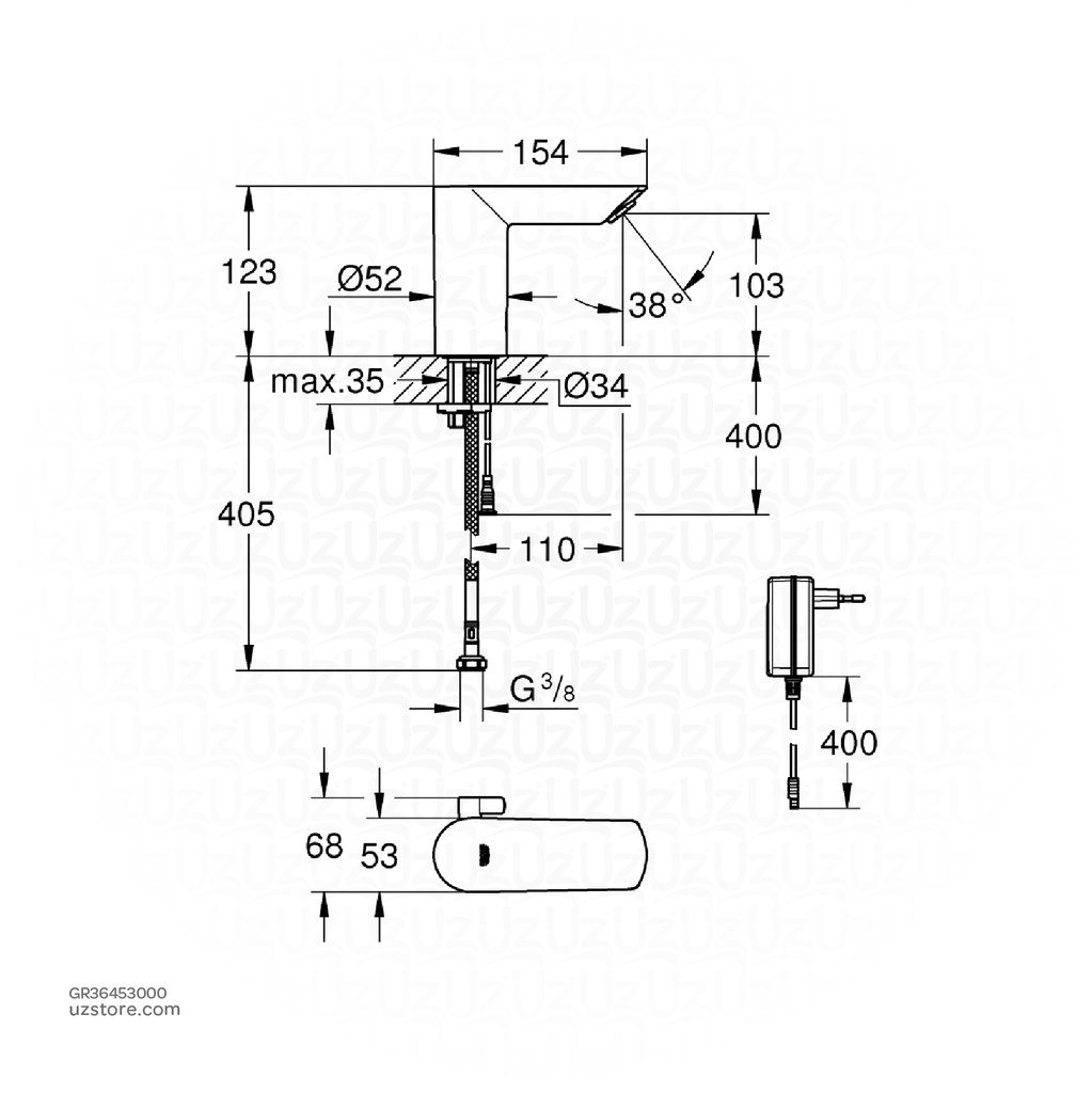 GROHE BauCosmo E basin 220V S 36453000