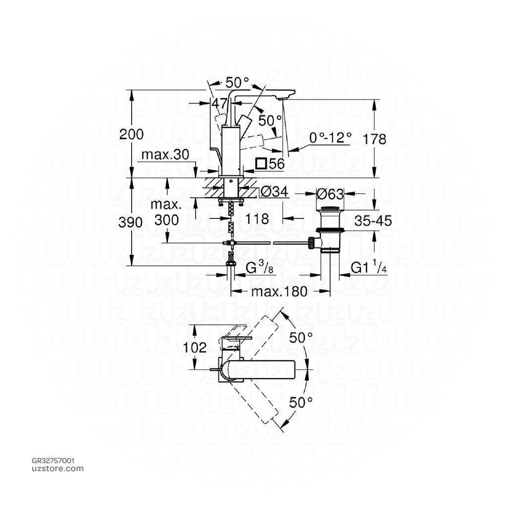 GROHE Allure New OHM basin M32757001