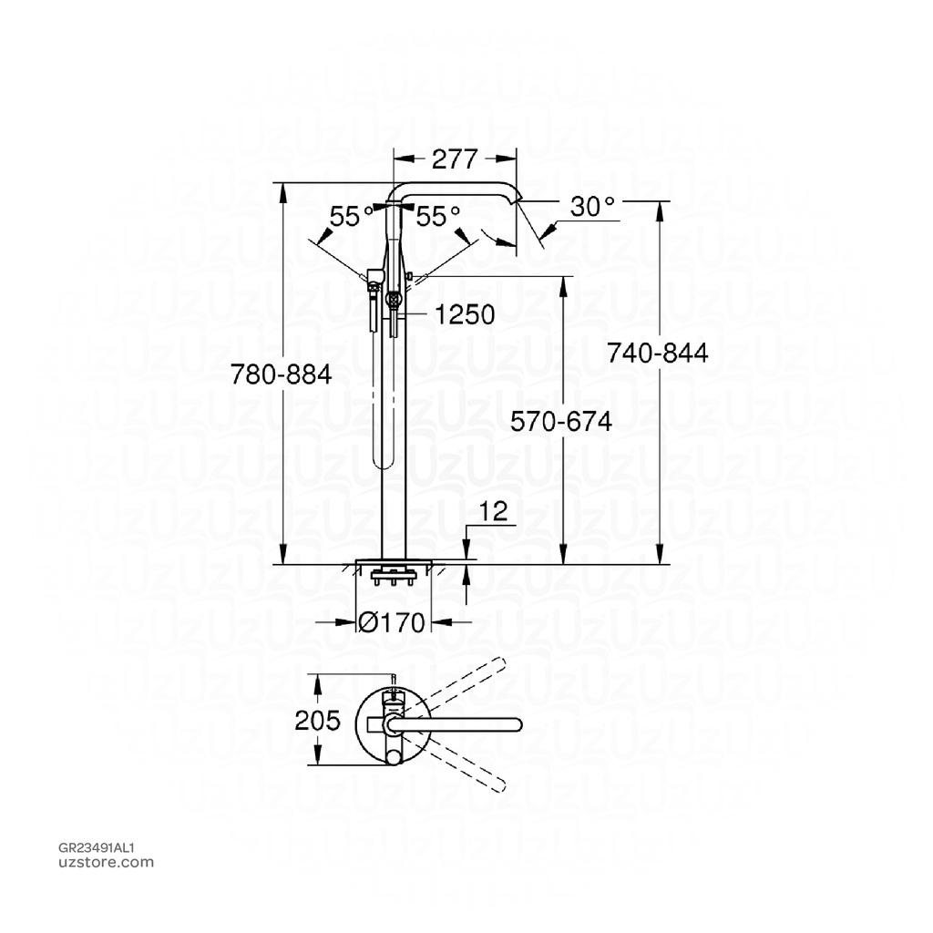 GROHE Essence New OHM bath freest. 23491AL1