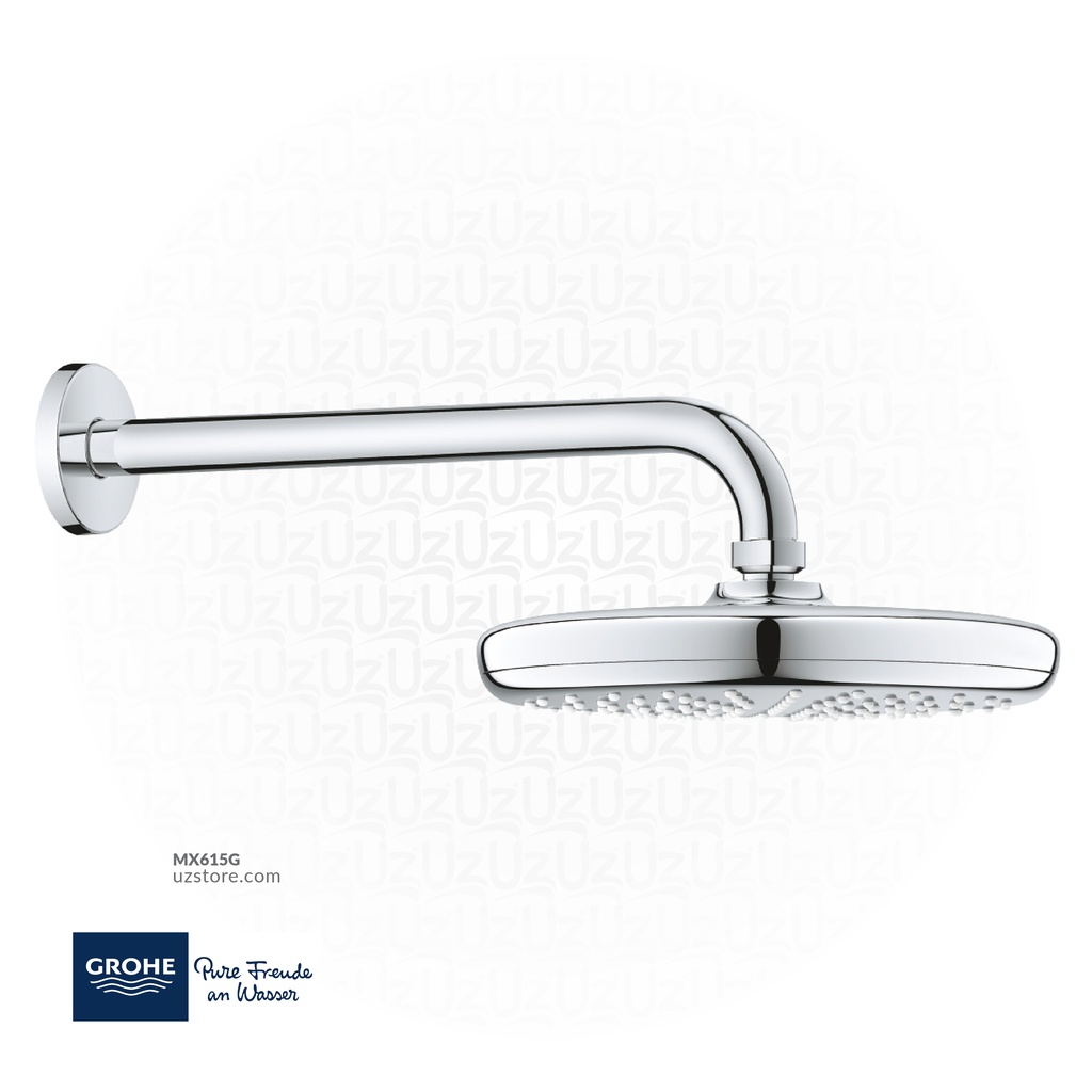 Grohe 26412000 TEMPESTA 210 HEAD SHOWER SET 286 MM, 1 SPRAY with Shower Arm Chrome