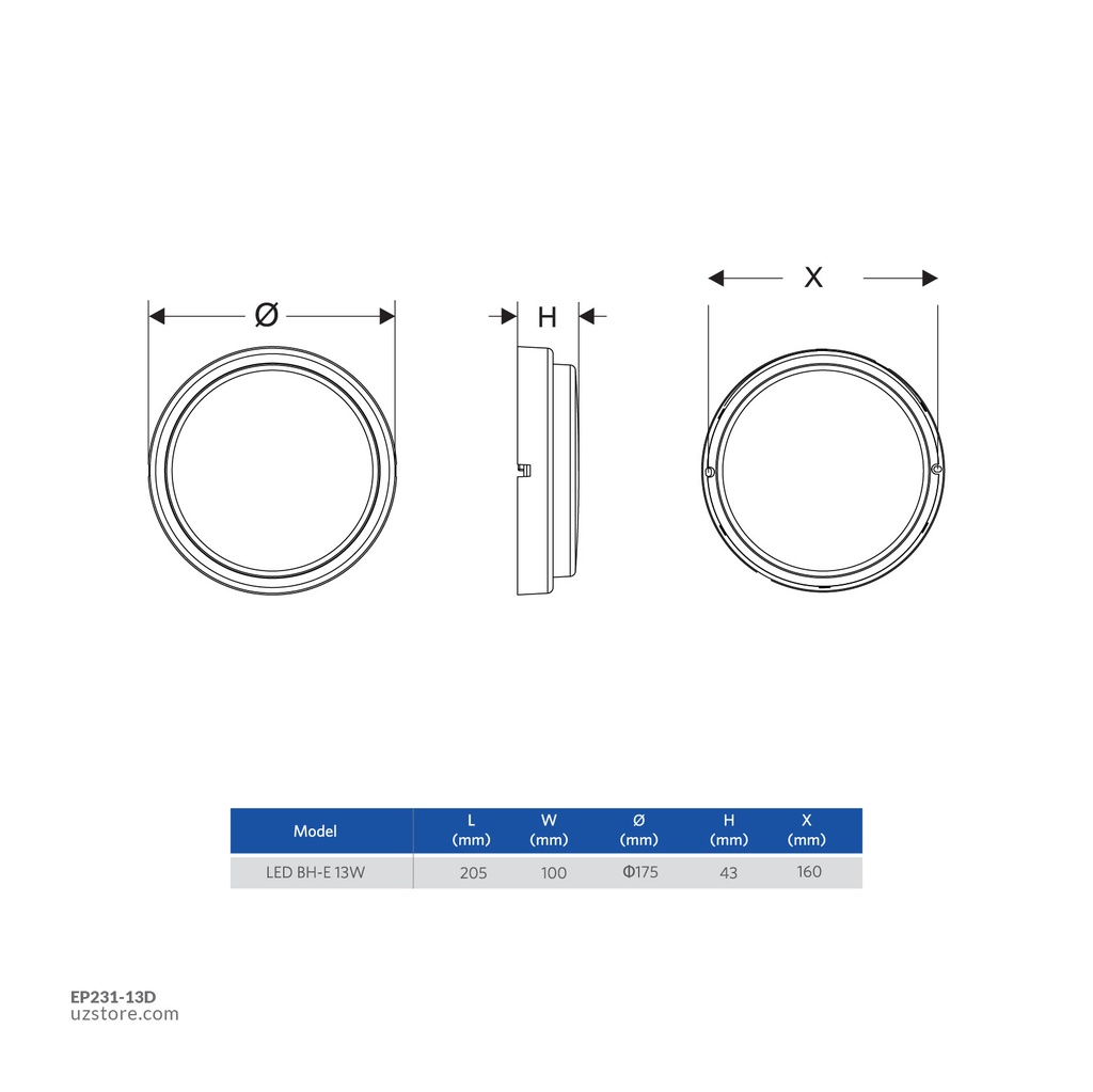 OPPLE 13W Outside Light LED bulkhead-E 13W-6500-FR-GP Daylight