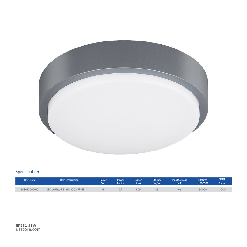 OPPLE 13W Outside Light LED bulkhead-E 13W-3000-FR-GP Warm white