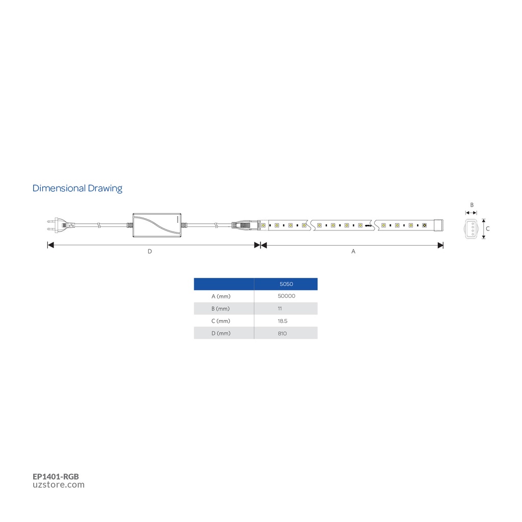 OPPLE LED-HV-Strip Light -5050-RGB-3.5W-50M