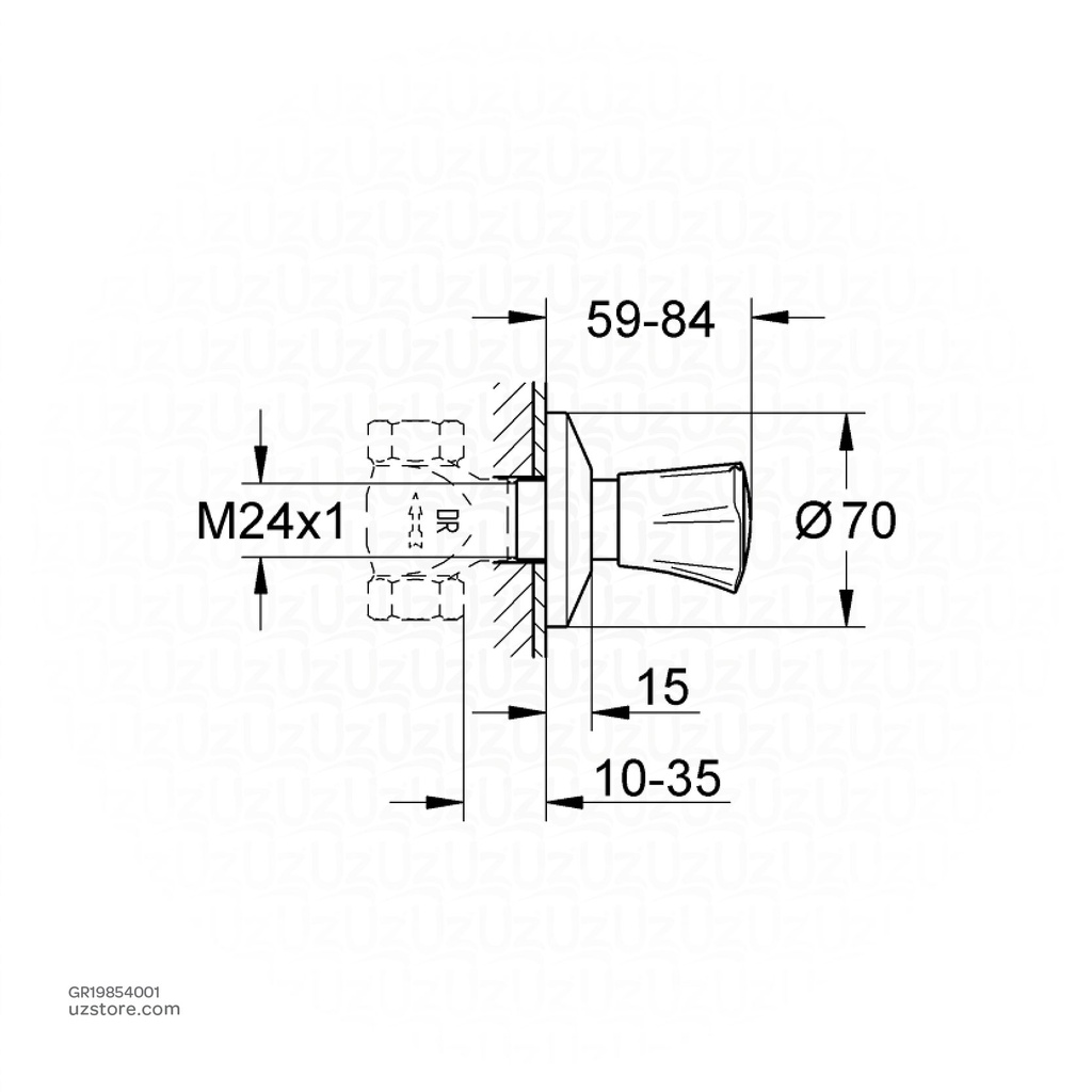 GROHE Costa L,conc.Valve, blau 10-35 19854001