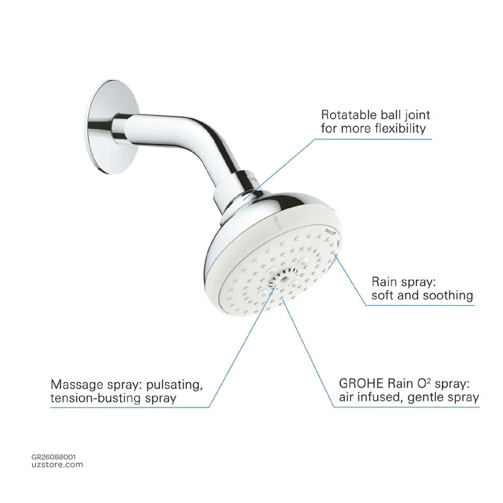 GROHE NTempesta 100 III headshower set 26088001