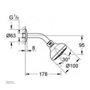 GROHE NTempesta 100 III headshower set 26088001