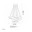 Pendant lamp Ø:900*W700*H1200 Stainless steel+Crystal Rose gold 3000K , 28550-900