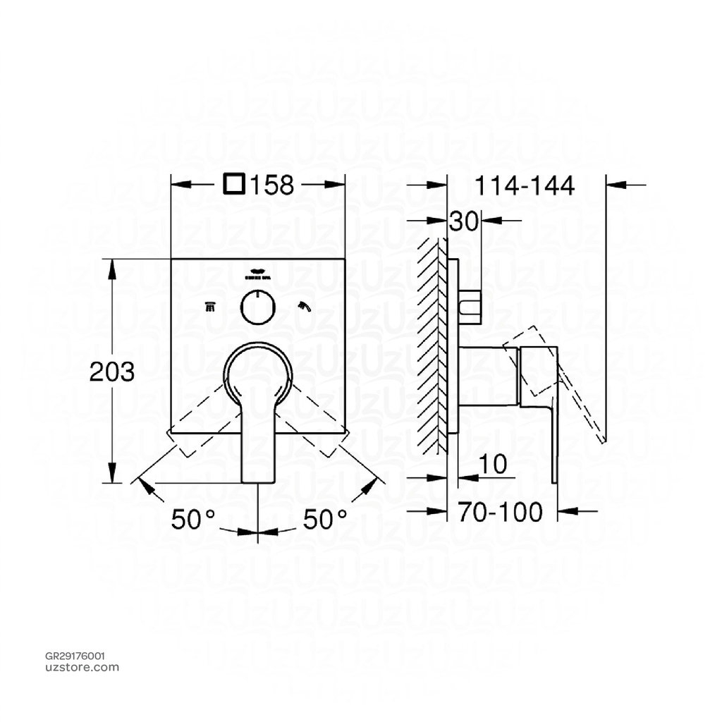 GROHE Allure New OHM trim shw. 3-way29176001